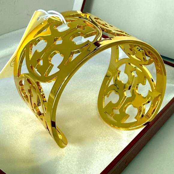 TORI BURCH LARGE , DOUBLE TT CUT OUT LOGO,CUFF BRACELET. - Picture 9 of 11